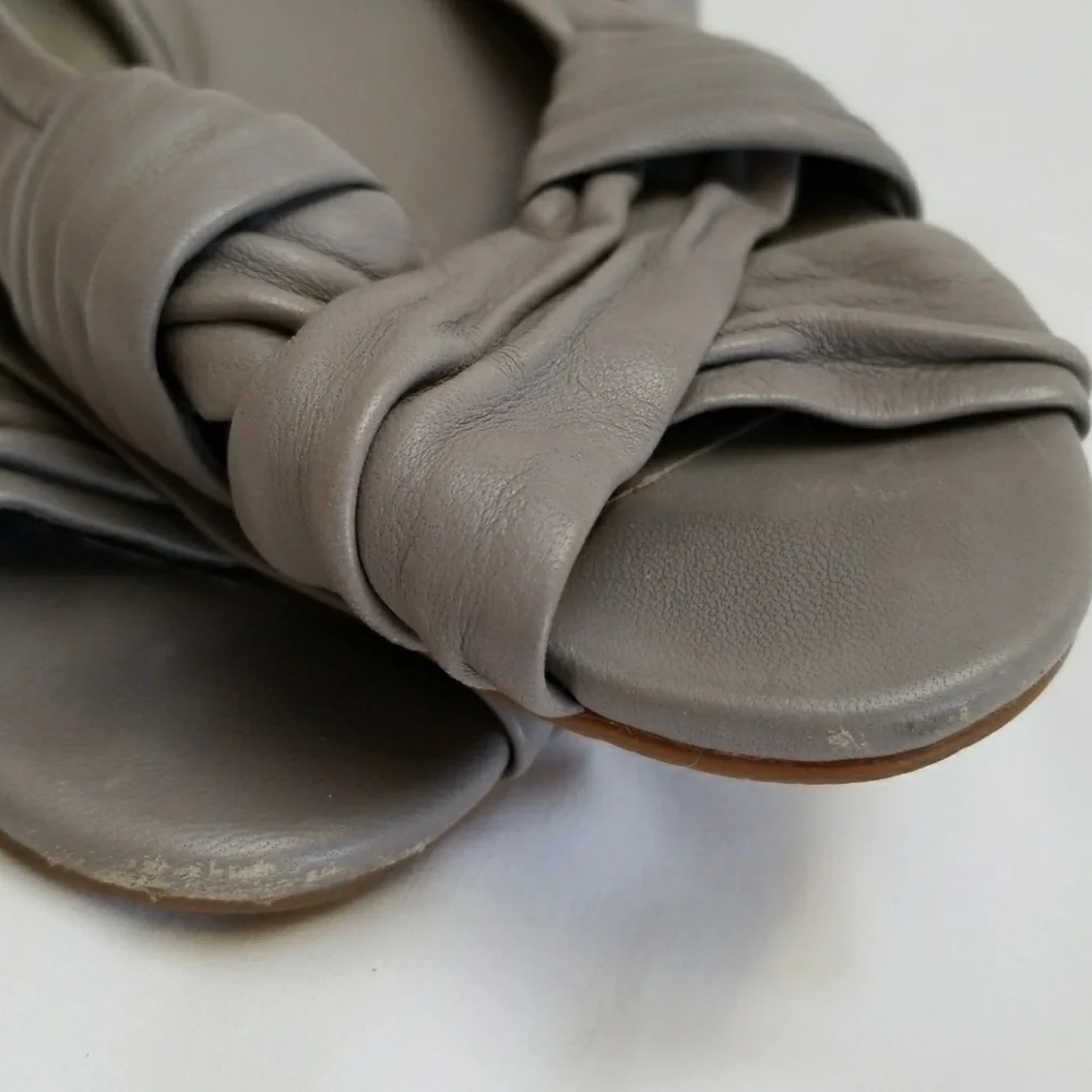 Cole Haan Nike Air Wedge Peep Toe Leather Shoes